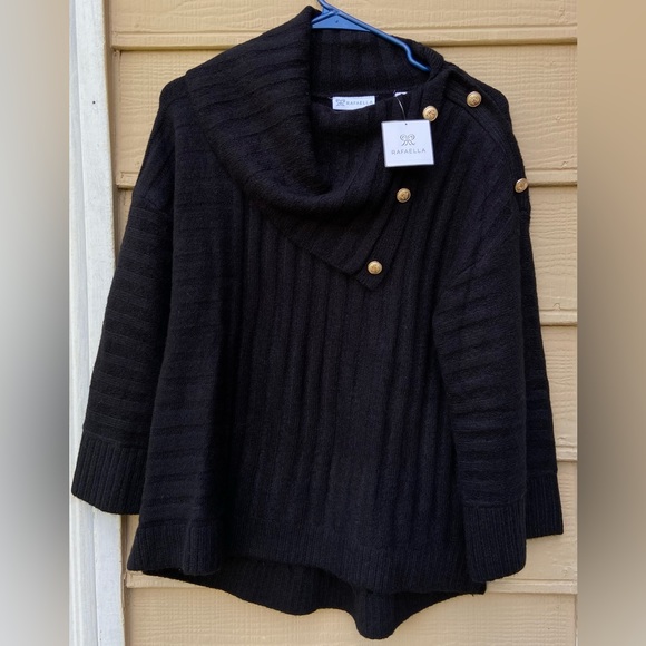 NWT Rafaella Black Cowl Neck Sweater - Picture 1 of 7
